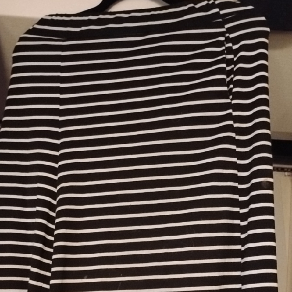 SHEIN Black and White Striped Midi Skirt